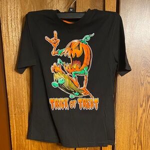Kids Halloween Black T-Shirt with Pumpkin Design